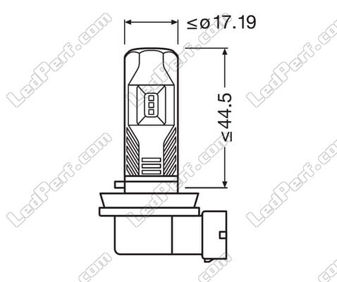 Abmessungen der Osram LEDriving HL Easy H8 LED-Lampen für Nebelscheinwerfer