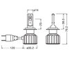 Ensemble des dimensions des ampoules H18 LED Osram LEDriving Bright - 64210DWBRT-2HFB