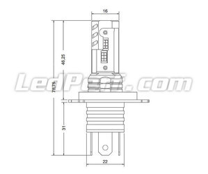 Kit Ampoules LED H19 Nano Technology - Dimensions Ultra Compactes