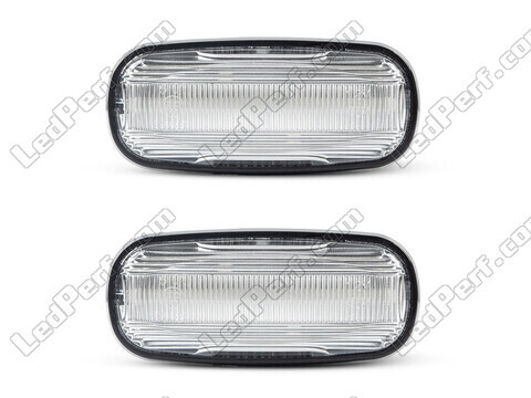 Vue de face des clignotants latéraux séquentiels à LED pour Land Rover Discovery II - Couleur transparente