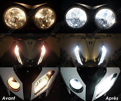 Led Veilleuses Blanc Xénon Aprilia Rally 50 Air avant et après