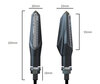 Dimensions des Clignotants dynamiques LED 3 en 1pour Buell XB 12 S Lightning