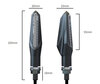 Dimensions des Clignotants dynamiques LED 3 en 1pour Kawasaki VN 900 Custom