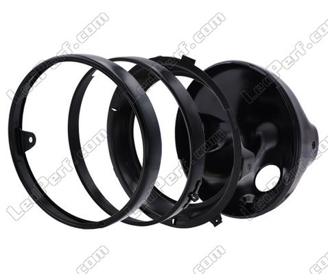 Phare rond noir pour optique full LED de Suzuki Intruder 800 (1992 - 2003), assemblage des pièces