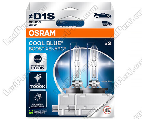 Ampoules Xénon D1S Osram Xenarc Cool Blue Boost 7000K ref: 66140CBB-H2B dans packaging de 2 ampoules