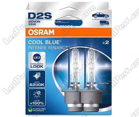 Paire d'Ampoules Xénon D2S Osram Xenarc Cool Blue Intense 6200K dans son emballage - 66240CBN-2HB