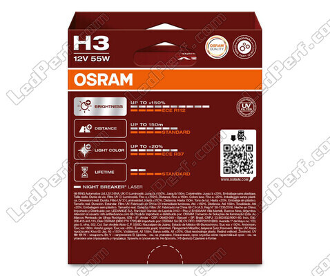 Pack de 2 Ampoules H3 Osram Night Breaker Laser +150% - 64151NL-2HB