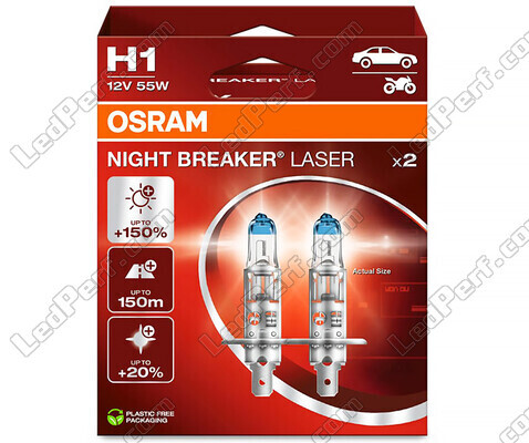 Packung mit 2 Lampen H1 Osram Night Breaker Laser + 150% - 64150NL-2HB