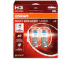 Packung mit 2 Lampen H3 Osram Night Breaker Laser + 150% - 64151NL-2HB