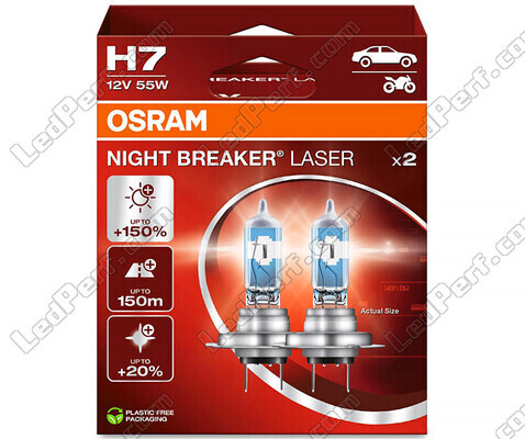 Packung mit 2 Lampen H7 Osram Night Breaker Laser + 150% - 64210NL-2HB